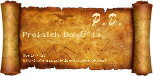 Preisich Donáta névjegykártya